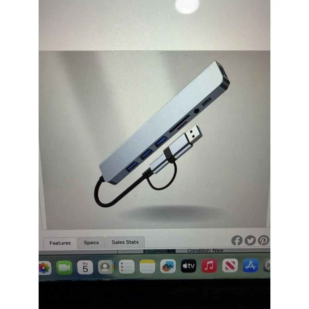 Ethos 8 in 1 USB-C hub adapter NIB
